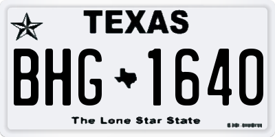 TX license plate BHG1640