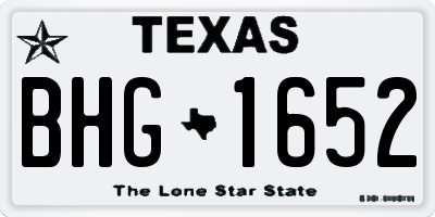TX license plate BHG1652
