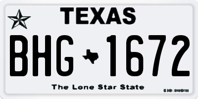 TX license plate BHG1672