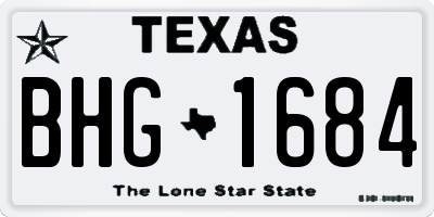 TX license plate BHG1684