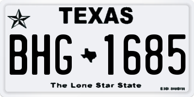 TX license plate BHG1685