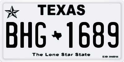 TX license plate BHG1689