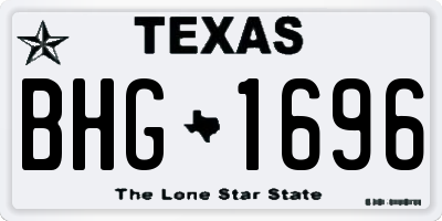 TX license plate BHG1696
