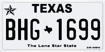 TX license plate BHG1699