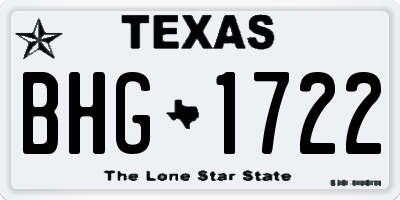 TX license plate BHG1722