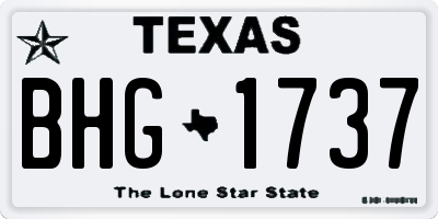 TX license plate BHG1737
