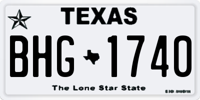 TX license plate BHG1740