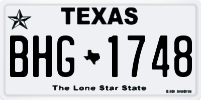 TX license plate BHG1748