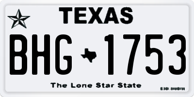 TX license plate BHG1753