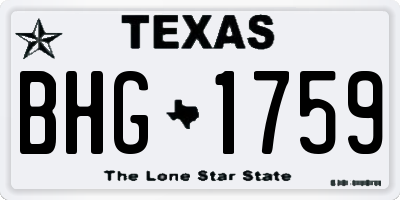 TX license plate BHG1759