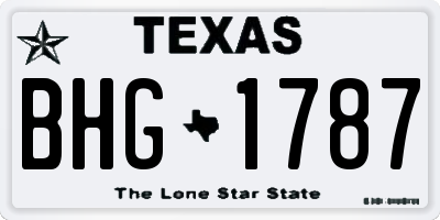 TX license plate BHG1787