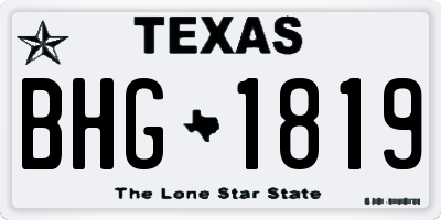 TX license plate BHG1819