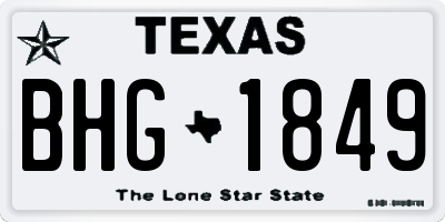 TX license plate BHG1849