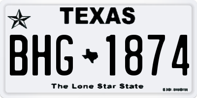 TX license plate BHG1874