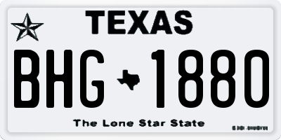TX license plate BHG1880