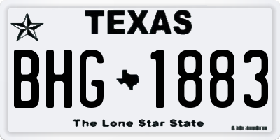 TX license plate BHG1883