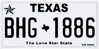 TX license plate BHG1886
