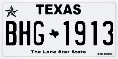 TX license plate BHG1913