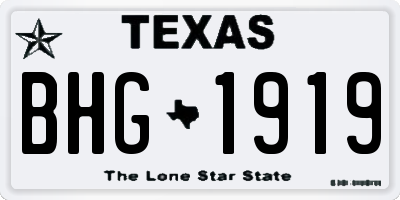 TX license plate BHG1919