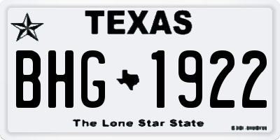 TX license plate BHG1922
