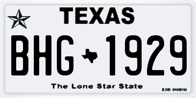 TX license plate BHG1929