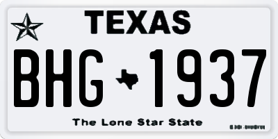 TX license plate BHG1937