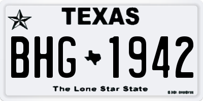 TX license plate BHG1942