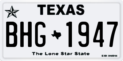 TX license plate BHG1947