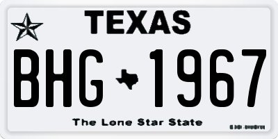 TX license plate BHG1967