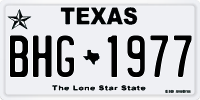 TX license plate BHG1977
