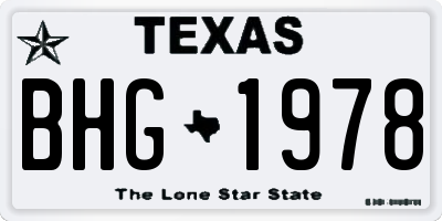 TX license plate BHG1978
