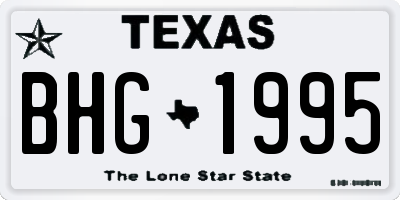 TX license plate BHG1995