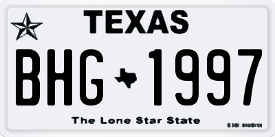 TX license plate BHG1997