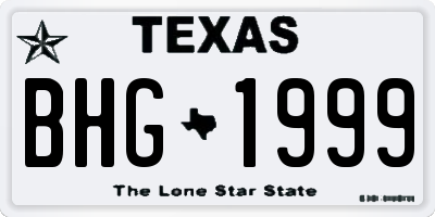 TX license plate BHG1999