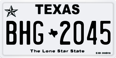 TX license plate BHG2045