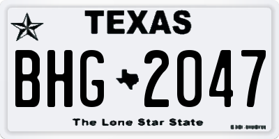 TX license plate BHG2047