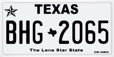 TX license plate BHG2065