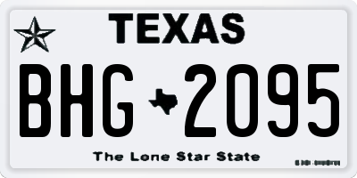 TX license plate BHG2095