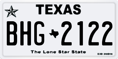 TX license plate BHG2122