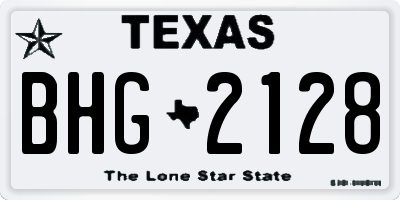TX license plate BHG2128