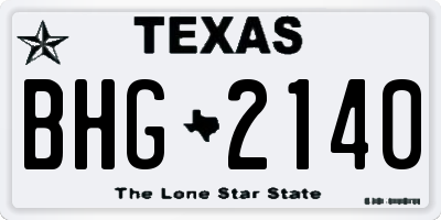 TX license plate BHG2140