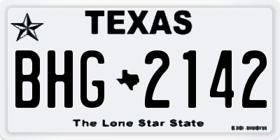 TX license plate BHG2142