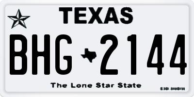 TX license plate BHG2144
