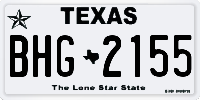 TX license plate BHG2155