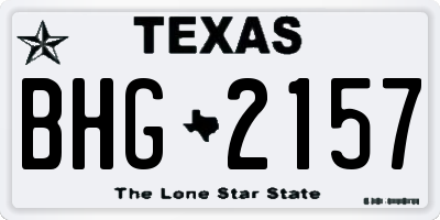 TX license plate BHG2157