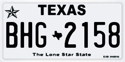 TX license plate BHG2158