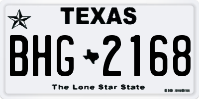 TX license plate BHG2168