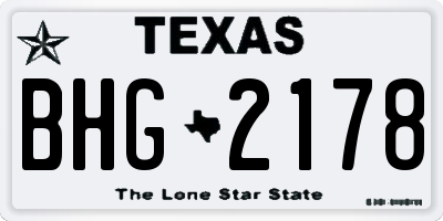TX license plate BHG2178
