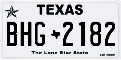TX license plate BHG2182