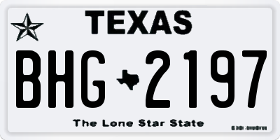TX license plate BHG2197
